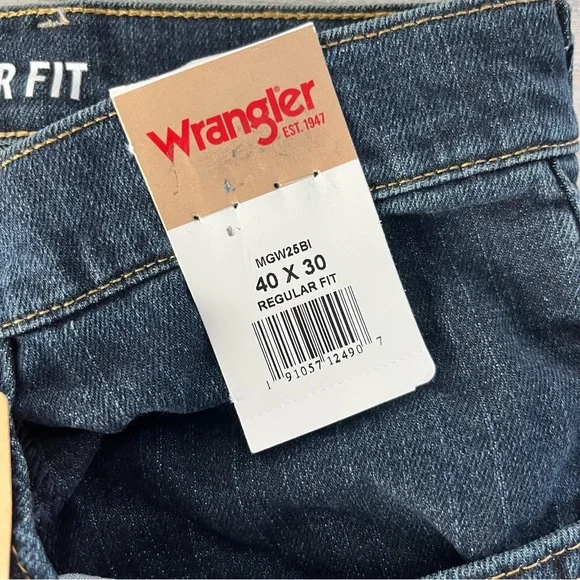 Wrangler Men’s Regular Fit Straight Leg Denim Jeans Size 40X30 - Picture 5 of 10